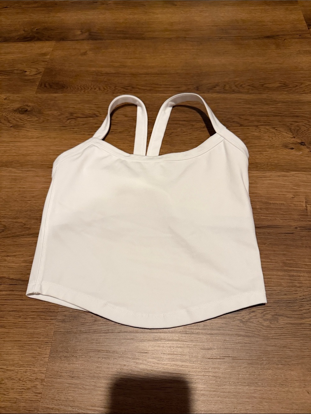 Women’s Cream Cropped Tank with Double Straps